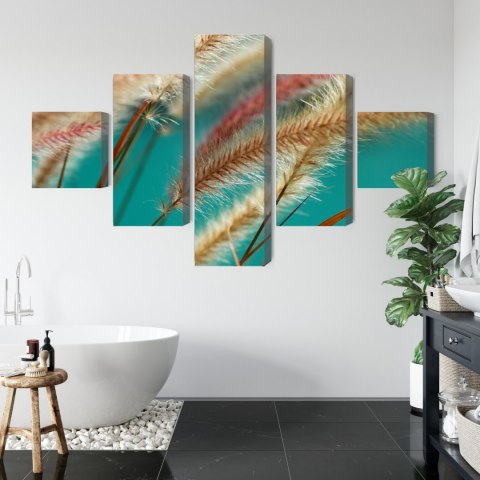 Obraz Wieloczęściowy Rośliny W Skali Makro Canvas Naturalny 150x90 LBS-3692-NC150-90_1X30-90_2X30-60_2X30-30