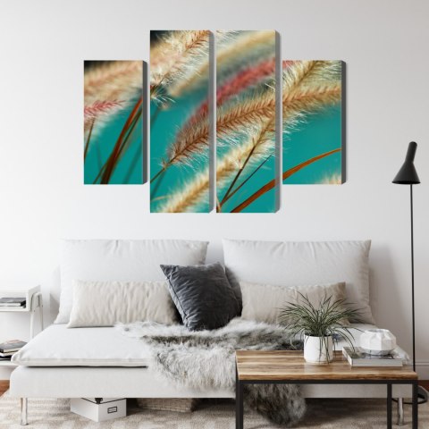 Obraz Wieloczęściowy Rośliny W Skali Makro Canvas Naturalny 160x120 LBS-3690-NC160-120_2X40-120_2X40-80