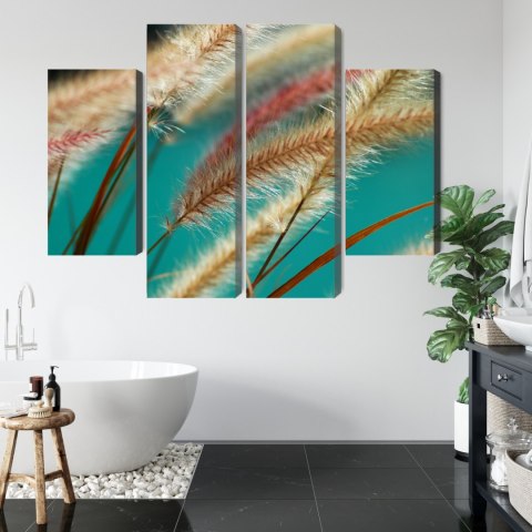 Obraz Wieloczęściowy Rośliny W Skali Makro Canvas Naturalny 160x120 LBS-3690-NC160-120_2X40-120_2X40-80