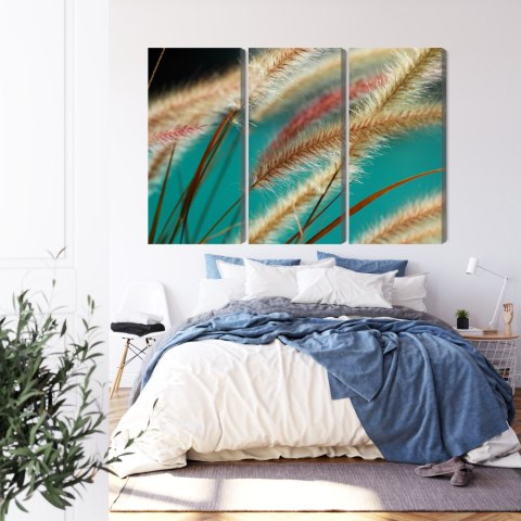 Obraz Wieloczęściowy Rośliny W Skali Makro Canvas Naturalny 180x120 LBS-3688-NC180-120_3X60-120