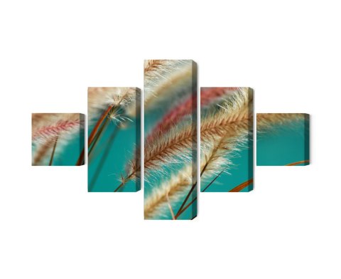 Obraz Wieloczęściowy Rośliny W Skali Makro Canvas Naturalny 200x120 LBS-3692-NC200-120_1X40-120_2X40-80_2X40-40