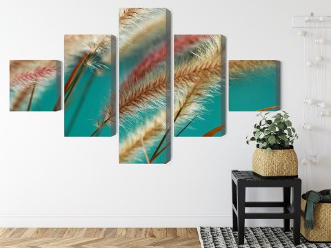 Obraz Wieloczęściowy Rośliny W Skali Makro Canvas Naturalny 200x120 LBS-3692-NC200-120_1X40-120_2X40-80_2X40-40