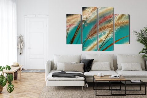 Obraz Wieloczęściowy Rośliny W Skali Makro Canvas Naturalny 200x150 LBS-3690-NC200-150_2X50-150_2X50-100