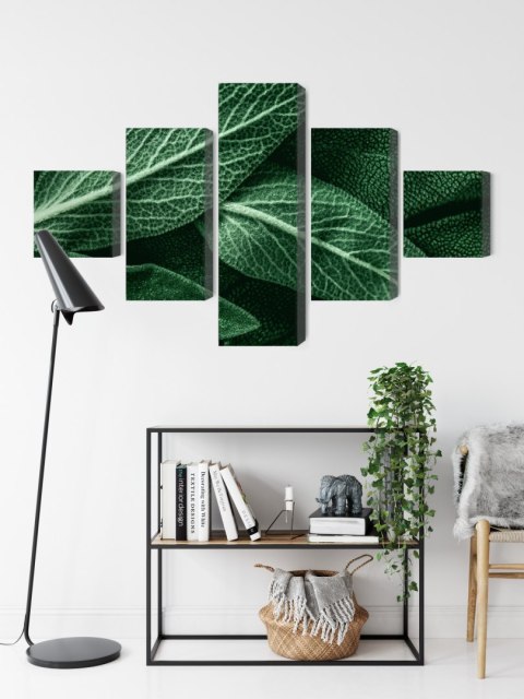 Obraz Wieloczęściowy Szałwia Odchodzi W Skali Makro Canvas Naturalny 200x120 LBS-3812-NC200-120_1X40-120_2X40-80_2X40-40