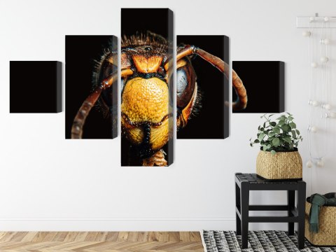 Obraz Wieloczęściowy Szerszeń W Skali Makro Canvas Naturalny 150x90 LBS-3872-NC150-90_1X30-90_2X30-60_2X30-30