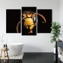 Obraz Wieloczęściowy Szerszeń W Skali Makro Canvas Naturalny 150x100 LBS-3869-NC150-100_1X50-100_2X50-75
