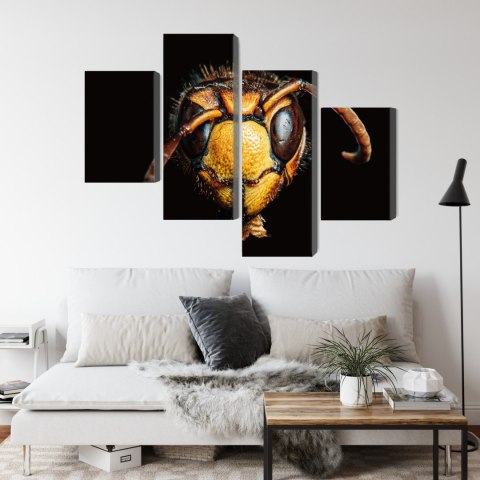 Obraz Wieloczęściowy Szerszeń W Skali Makro Canvas Naturalny 160x100 LBS-3871-NC160-100_2X40-100_2X40-60