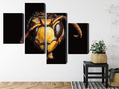 Obraz Wieloczęściowy Szerszeń W Skali Makro Canvas Naturalny 160x100 LBS-3871-NC160-100_2X40-100_2X40-60