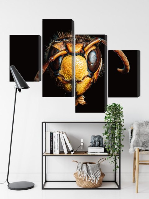 Obraz Wieloczęściowy Szerszeń W Skali Makro Canvas Naturalny 240x150 LBS-3871-NC240-150_2X60-150_2X60-90