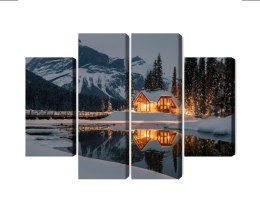 Obraz Wieloczęściowy Emerald Lake W Kanadzie Zimą Canvas 200x150 LBS-2402-C200-150_2X50-150_2X50-100
