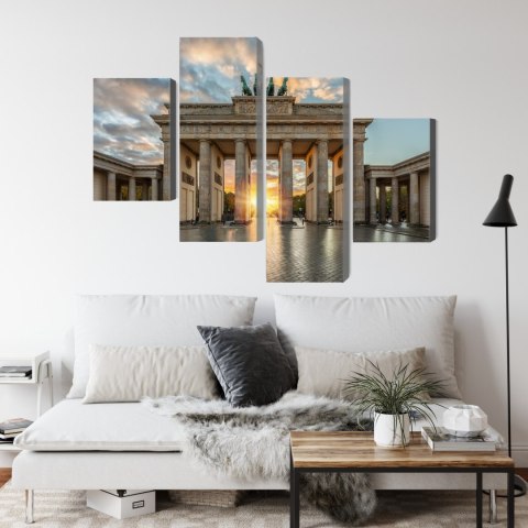 Obraz Wieloczęściowy Brama Brandenburska W Berlinie Canvas 160x100 LBS-2749-C160-100_2X40-100_2X40-60