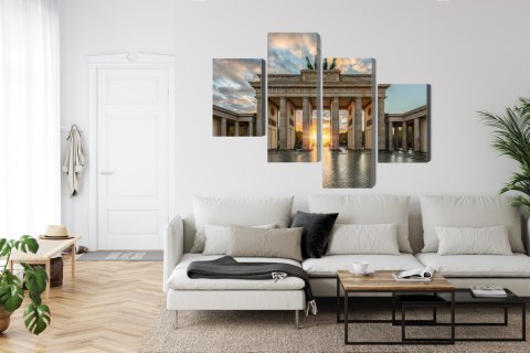 Obraz Wieloczęściowy Brama Brandenburska W Berlinie Canvas 240x150 LBS-2749-C240-150_2X60-150_2X60-90