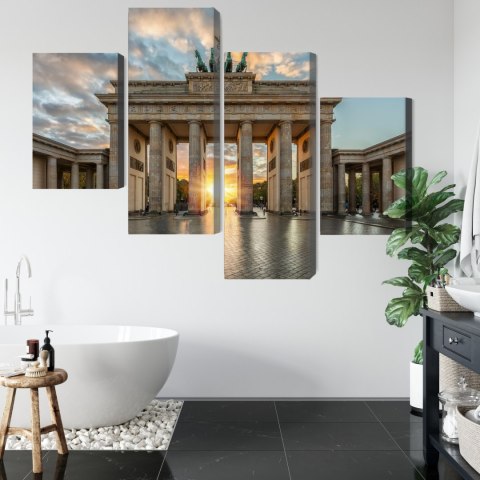 Obraz Wieloczęściowy Brama Brandenburska W Berlinie Canvas Naturalny 160x100 LBS-2749-NC160-100_2X40-100_2X40-60
