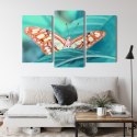 Obraz Wieloczęściowy Motyl Na Liściu W Skali Makro Canvas 180x120 LBS-3939-C180-120_1X60-120_2X60-90