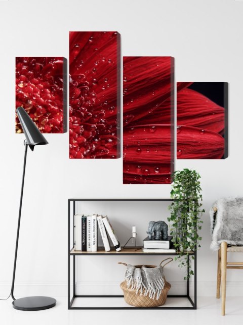 Obraz Wieloczęściowy Płatki Kwiatów W Skali Makro Canvas Naturalny 160x100 LBS-3851-NC160-100_2X40-100_2X40-60