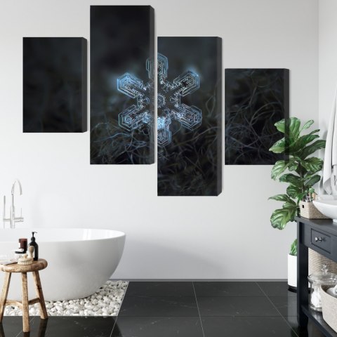Obraz Wieloczęściowy Płatek Śniegu W Makroskali 3D Canvas 240x150 LBS-3836-C240-150_2X60-150_2X60-90