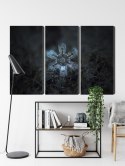 Obraz Wieloczęściowy Płatek Śniegu W Makroskali 3D Canvas Naturalny 180x120 LBS-3833-NC180-120_3X60-120