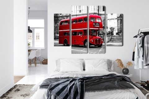 Obraz Wieloczęściowy Autobus Piętrowy W Londynie Canvas 120x90 LBS-2190-C120-90_2X30-90_2X30-60