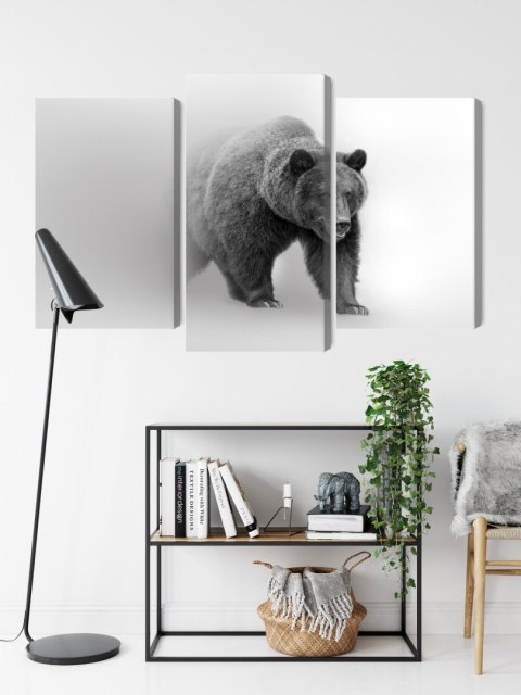 Obraz Wieloczęściowy Niedźwiedź We Mgle 3D Canvas 150x100 LBS-4684-C150-100_1X50-100_2X50-75