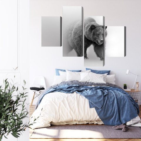 Obraz Wieloczęściowy Niedźwiedź We Mgle 3D Canvas 240x150 LBS-4686-C240-150_2X60-150_2X60-90