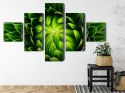 Obraz Wieloczęściowy Zielona Roślina W Skali Makro Canvas Naturalny 250x150 LBS-3712-NC250-150_1X50-150_2X50-100_2X50-50