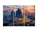 Obraz Wieloczęściowy Widok Z Lotu Ptaka Na Panoramę Moskwy Canvas Naturalny 180x120 LBS-2844-NC180-120_3X60-120