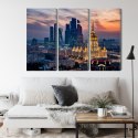 Obraz Wieloczęściowy Widok Z Lotu Ptaka Na Panoramę Moskwy Canvas Naturalny 180x120 LBS-2844-NC180-120_3X60-120