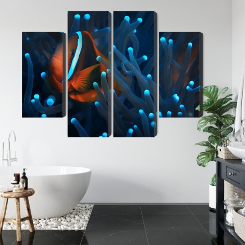 Obraz Wieloczęściowy Błazenek W Anemonie 3D Canvas 200x150 LBS-3665-C200-150_2X50-150_2X50-100