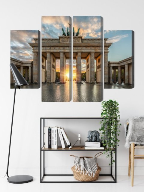 Obraz Wieloczęściowy Brama Brandenburska W Berlinie Canvas 120x90 LBS-2748-C120-90_2X30-90_2X30-60