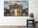 Obraz Wieloczęściowy Brama Brandenburska W Berlinie Canvas 150x100 LBS-2746-C150-100_3X50-100