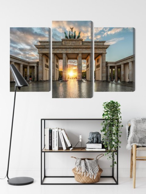 Obraz Wieloczęściowy Brama Brandenburska W Berlinie Canvas 150x100 LBS-2747-C150-100_1X50-100_2X50-75
