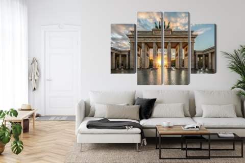 Obraz Wieloczęściowy Brama Brandenburska W Berlinie Canvas 200x150 LBS-2748-C200-150_2X50-150_2X50-100