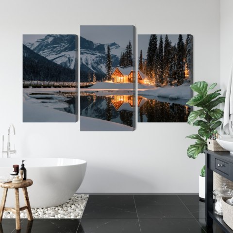 Obraz Wieloczęściowy Emerald Lake W Kanadzie Zimą Canvas 180x120 LBS-2401-C180-120_1X60-120_2X60-90