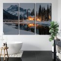 Obraz Wieloczęściowy Emerald Lake W Kanadzie Zimą Canvas Naturalny 120x80 LBS-2400-NC120-80_3X40-80