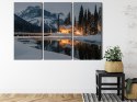Obraz Wieloczęściowy Emerald Lake W Kanadzie Zimą Canvas Naturalny 120x80 LBS-2400-NC120-80_3X40-80