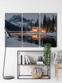 Obraz Wieloczęściowy Emerald Lake W Kanadzie Zimą Canvas Naturalny 120x80 LBS-2400-NC120-80_3X40-80