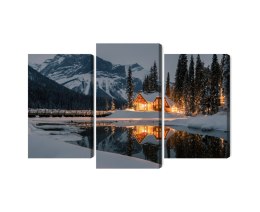 Obraz Wieloczęściowy Emerald Lake W Kanadzie Zimą Canvas Naturalny 150x100 LBS-2401-NC150-100_1X50-100_2X50-75