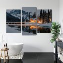 Obraz Wieloczęściowy Emerald Lake W Kanadzie Zimą Canvas Naturalny 150x100 LBS-2401-NC150-100_1X50-100_2X50-75