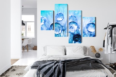 Obraz Wieloczęściowy Krople Rosy Na Nasionach Mniszka Lekarskiego W Skali Makro Canvas 240x150 LBS-3706-C240-150_2X60-150_2X60-