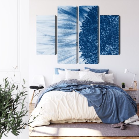 Obraz Wieloczęściowy Niebieski Słonecznik W Skali Makro Canvas Naturalny 120x90 LBS-3910-NC120-90_2X30-90_2X30-60