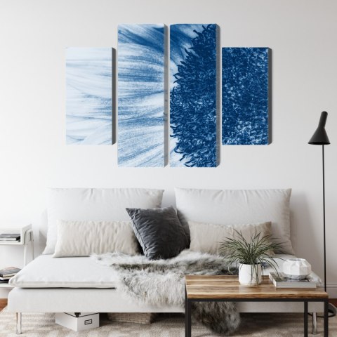 Obraz Wieloczęściowy Niebieski Słonecznik W Skali Makro Canvas Naturalny 160x120 LBS-3910-NC160-120_2X40-120_2X40-80