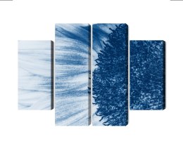 Obraz Wieloczęściowy Niebieski Słonecznik W Skali Makro Canvas Naturalny 200x150 LBS-3910-NC200-150_2X50-150_2X50-100