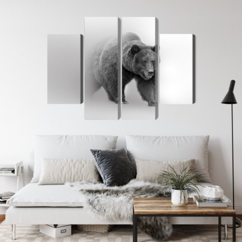 Obraz Wieloczęściowy Niedźwiedź We Mgle 3D Canvas 120x90 LBS-4685-C120-90_2X30-90_2X30-60