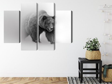 Obraz Wieloczęściowy Niedźwiedź We Mgle 3D Canvas 200x150 LBS-4685-C200-150_2X50-150_2X50-100