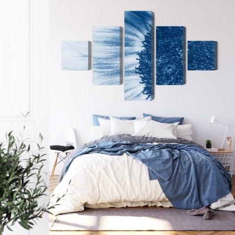 Obraz Wieloczęściowy Niebieski Słonecznik W Skali Makro Canvas Naturalny 250x150 LBS-3912-NC250-150_1X50-150_2X50-100_2X50-50