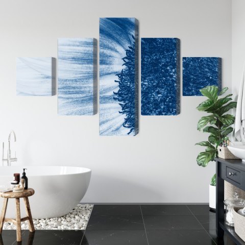 Obraz Wieloczęściowy Niebieski Słonecznik W Skali Makro Canvas Naturalny 250x150 LBS-3912-NC250-150_1X50-150_2X50-100_2X50-50