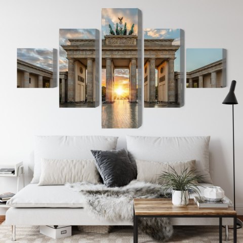 Obraz Wieloczęściowy Brama Brandenburska W Berlinie Canvas 200x120 LBS-2750-C200-120_1X40-120_2X40-80_2X40-40