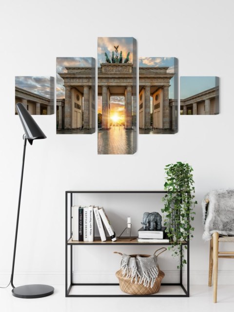 Obraz Wieloczęściowy Brama Brandenburska W Berlinie Canvas 200x120 LBS-2750-C200-120_1X40-120_2X40-80_2X40-40