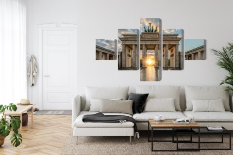 Obraz Wieloczęściowy Brama Brandenburska W Berlinie Canvas 250x150 LBS-2750-C250-150_1X50-150_2X50-100_2X50-50