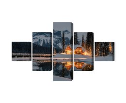 Obraz Wieloczęściowy Emerald Lake W Kanadzie Zimą Canvas 150x90 LBS-2404-C150-90_1X30-90_2X30-60_2X30-30